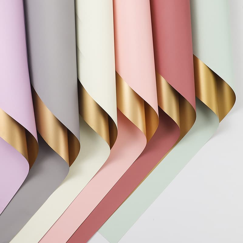 Christmas gilt flower wrapping paper waterproof flower basket light luxury thickened solid color floral bouquet gift packaging material
