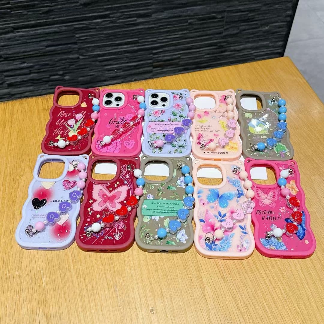 Compatible with Apple iPhone 17 Pro Max Case 16 Plus Luxury Butterfly Wave Edge Shockproof 15 Phone Cover