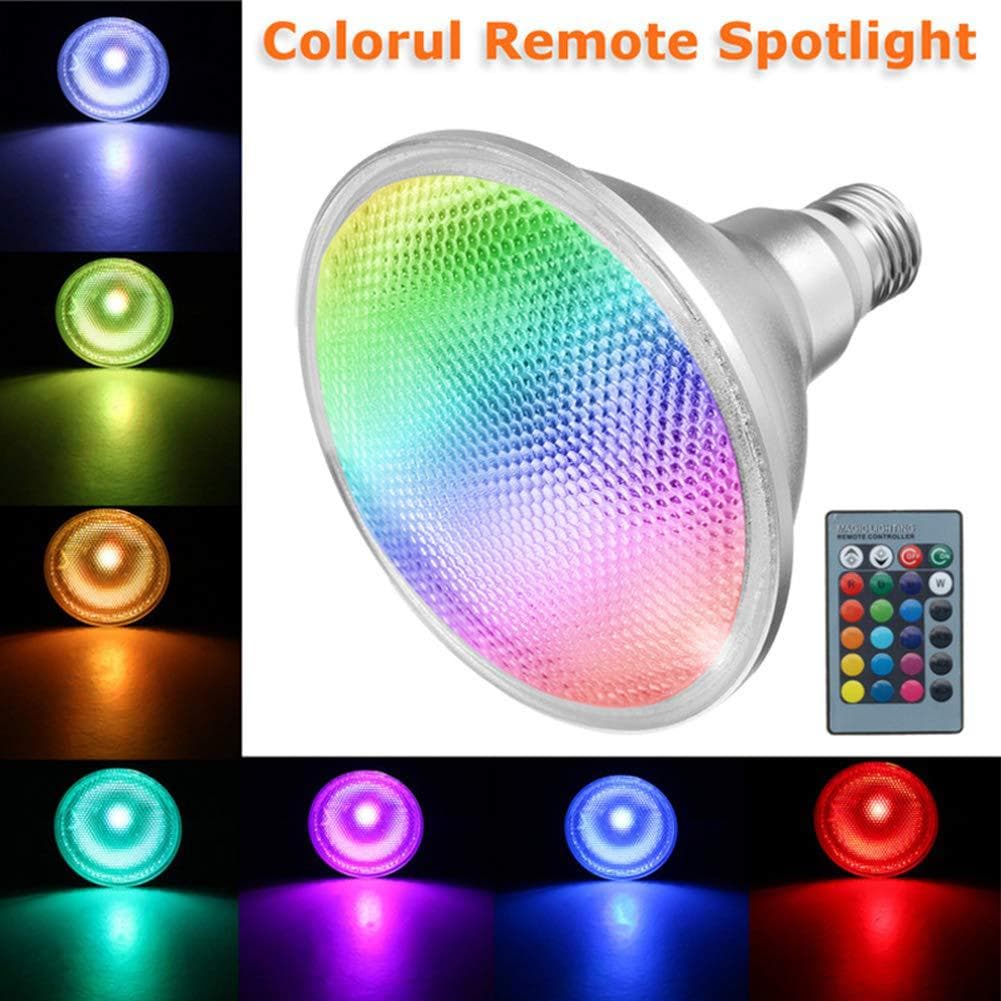 Ebay Hot Sale 20W RGB PAR38 IP65 Waterproof PAR Light COB Atmosphere PAR Light Wide Voltage Remote Control Seven Colors