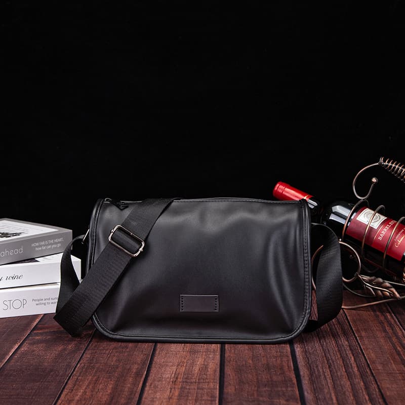 New Simple Large Capacity Men's Shoulder Bag, Leather Messenger Bag, Casual Trendy Small Shoulder Bag