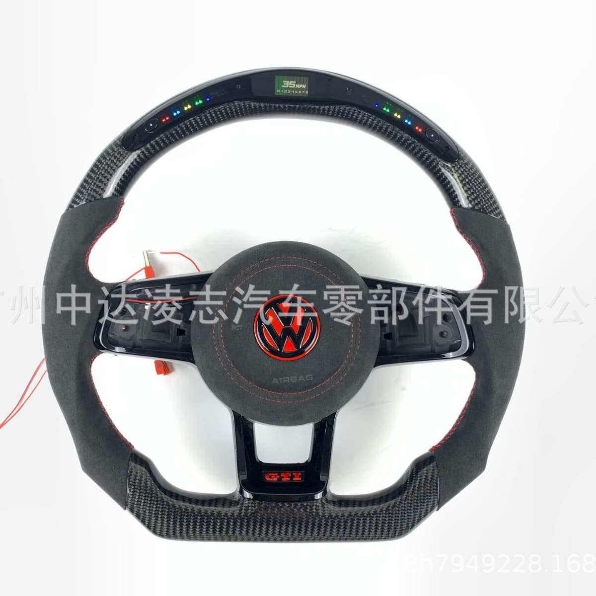Suitable for Volkswagen Golf MK7/GTI/Rline/R style LED racing carbon fiber steering wheel modification