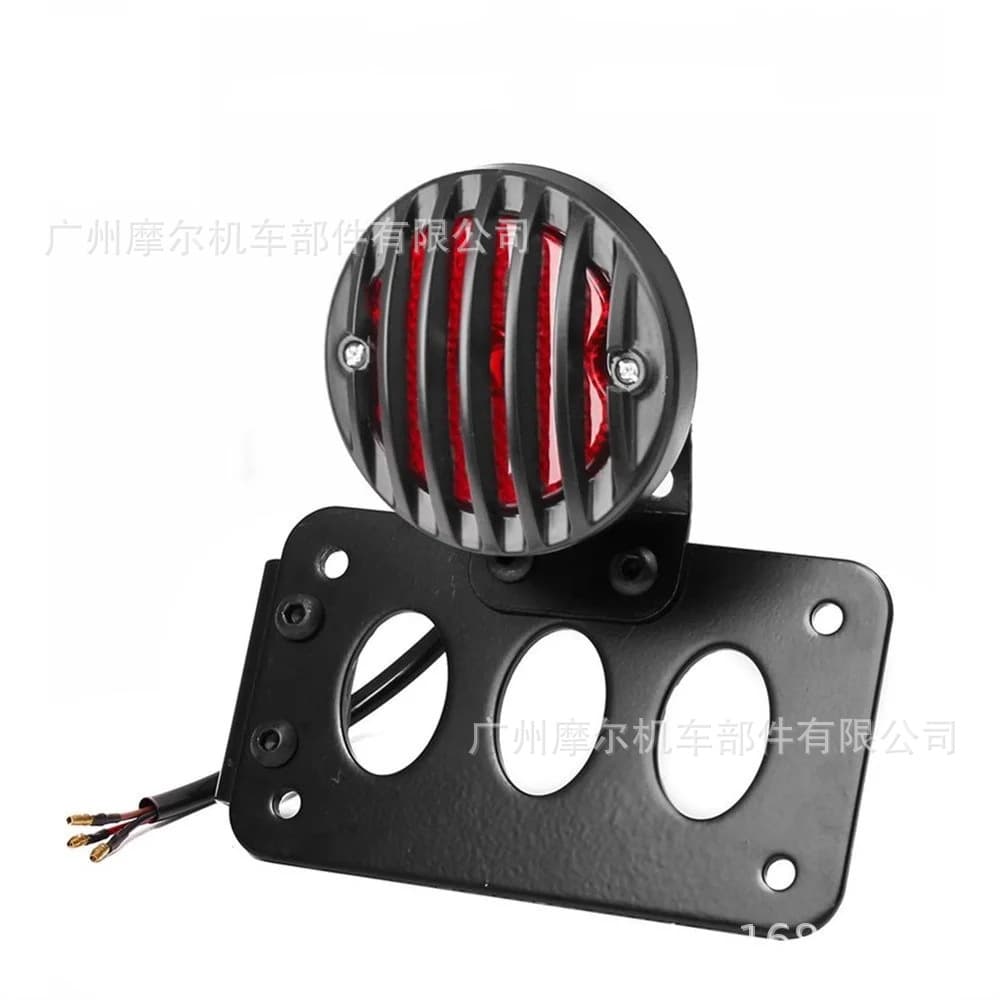 Motorcycle Side Direction Tail Light License Plate Bracket Cool Black Motorcycle Modified Retro License Plate Frame Cross-border Supply