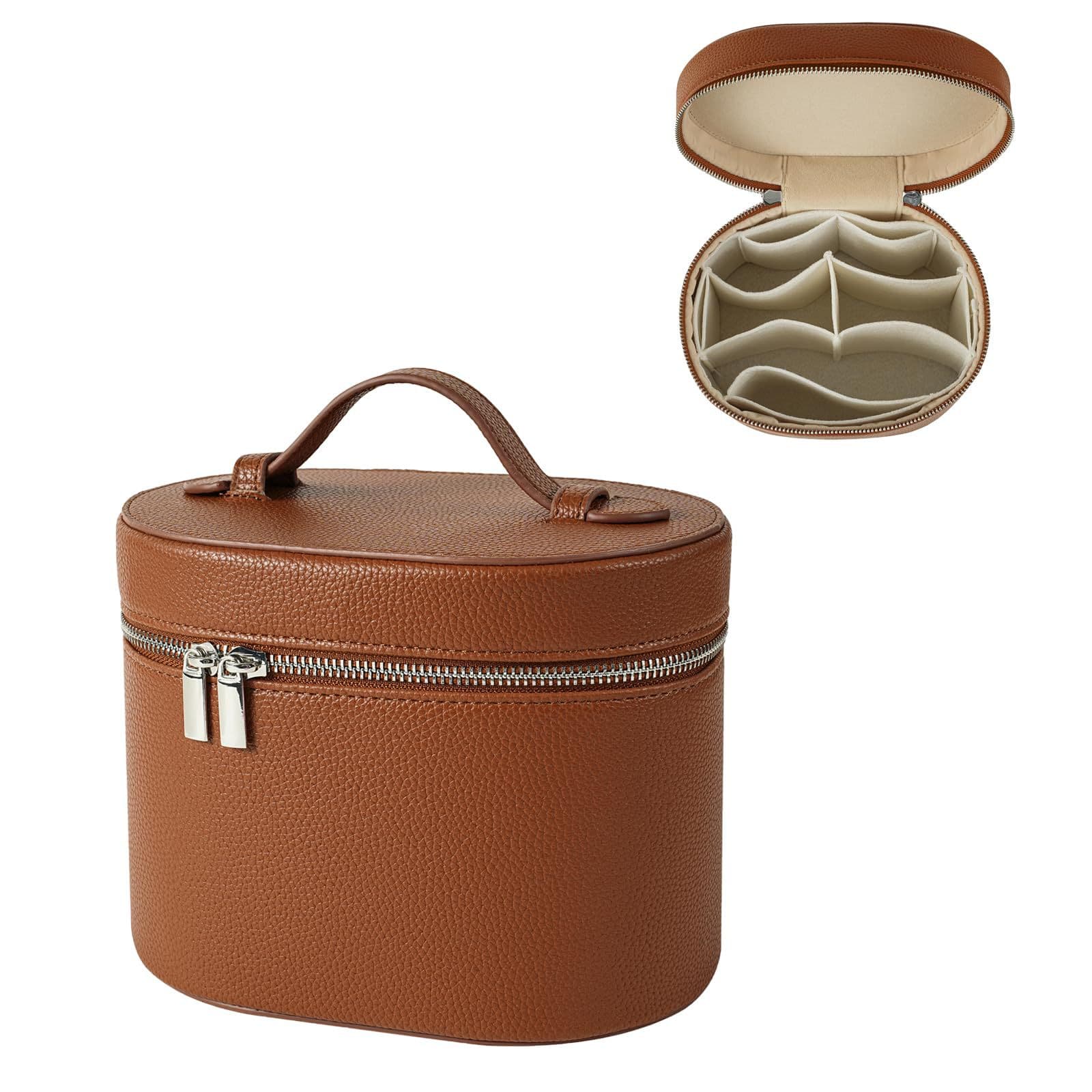 2025 Cross-Border Hot Selling Makeup Brush Portable Cosmetic Bag, Lightweight Luxury Large Capacity Double Zipper Toiletry Waterproof Case