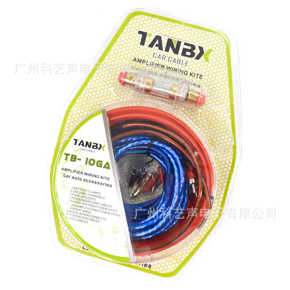 Factory Wholesale Subwoofer Wiring Kit Car Audio Modification Cable Set Tianbao TB10GA Car Amplifier Wiring Kit