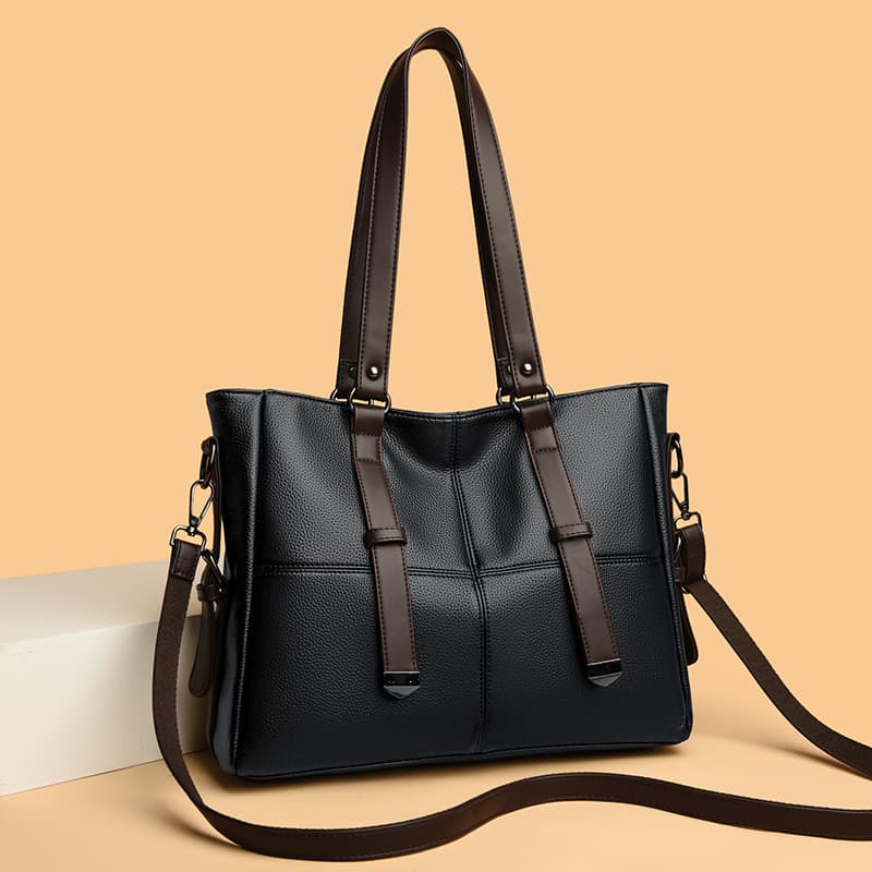 2023 Large Bag Women's Large Capacity Tote Bag Versatile Shoulder Bag Mom's Hand Carry Light Luxury Contrast Color Stitching Handle