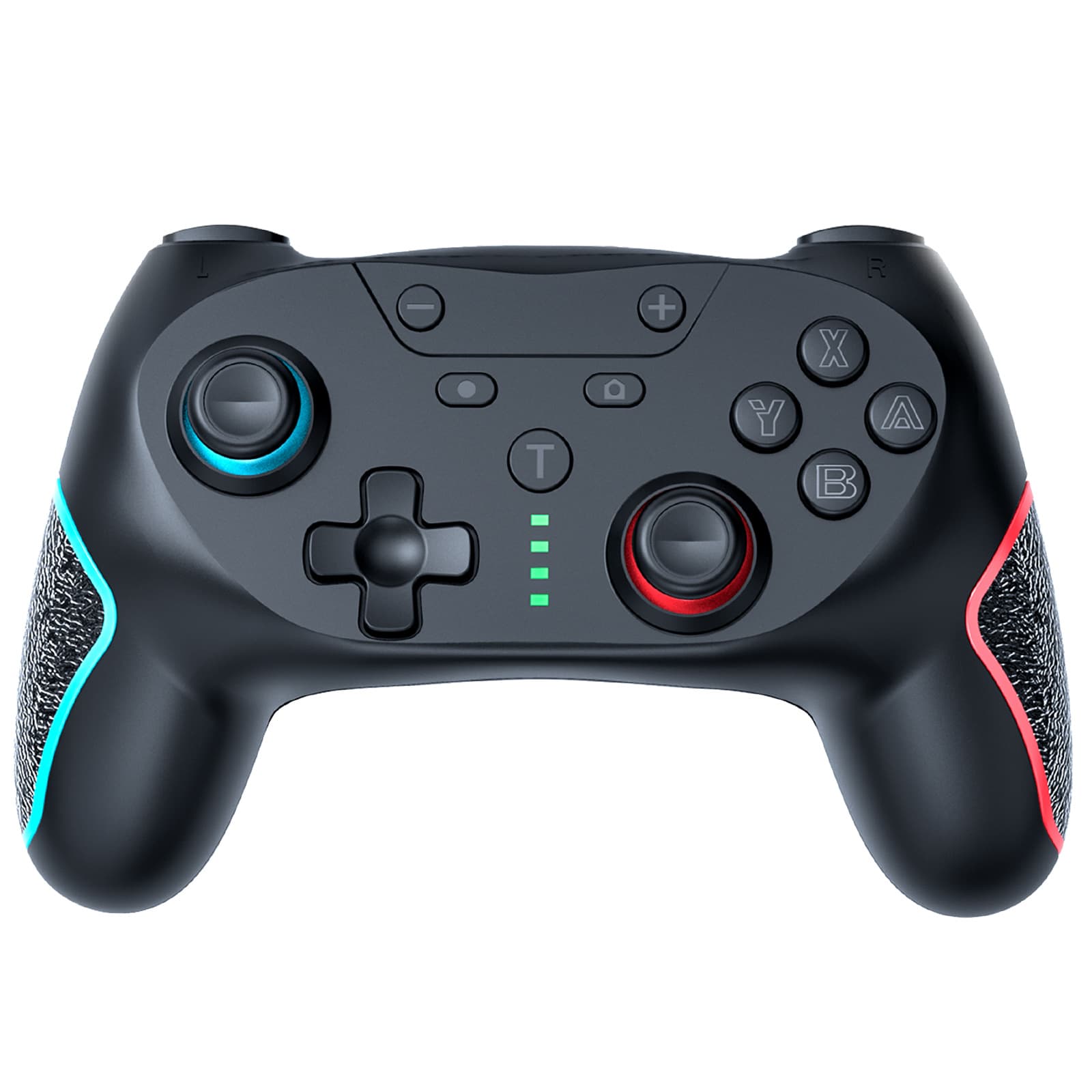 Factory-made custom-molded Switch Pro wireless Bluetooth game controller with one-button wake-up and 16-key turbo programming on the back.