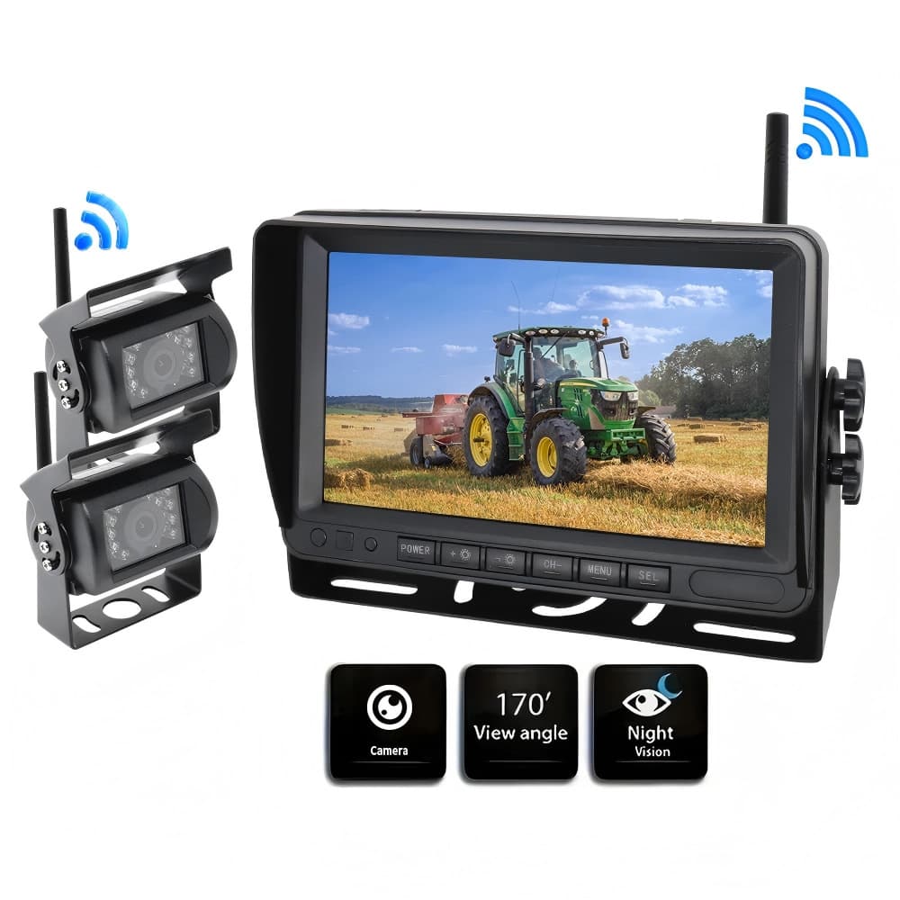 7 Inch Wireless WiFi Reverse Camera Monitor for Trucks, Trailers, Buses, Infrared Night Vision Backup Camera