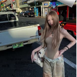 European American Retro Pure Desire Sexy Bodysuit Tube Top Vest Women Summer Slim Fit Versatile Age-Defying Top Trendy