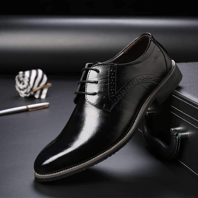 Men's Pointed Toe Creative Trendy Leather Shoes, Formal Single Shoes, Large Size Business Men's Shoes, Lace-up 47 Men's 48 Casual Shoes