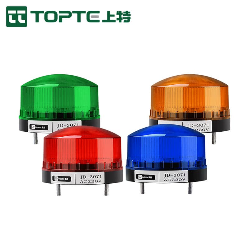 JD-3071 Miniature Warning Light, Audible and Visual Alarm, Strobe Flashing LED Signal Indicator, 12V/24V/220V
