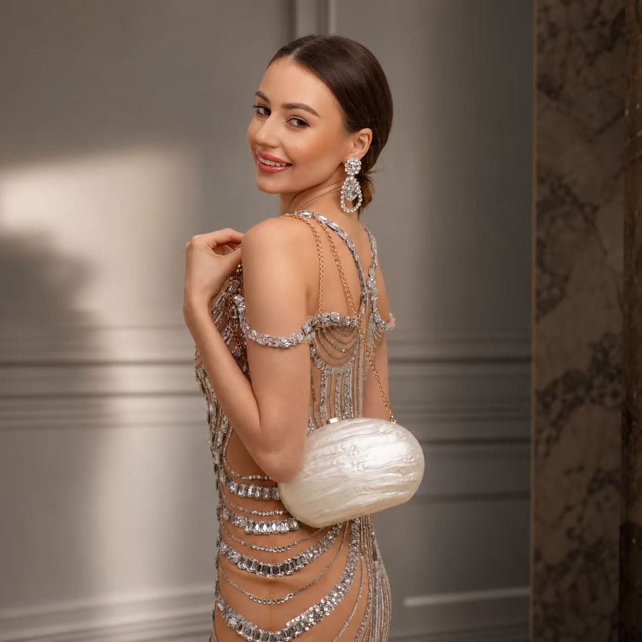 Cross-border Trade Women's New European and American Style Single Shoulder Crossbody Bag Shell Acrylic Bag Fashion Wedding Banquet Clutch