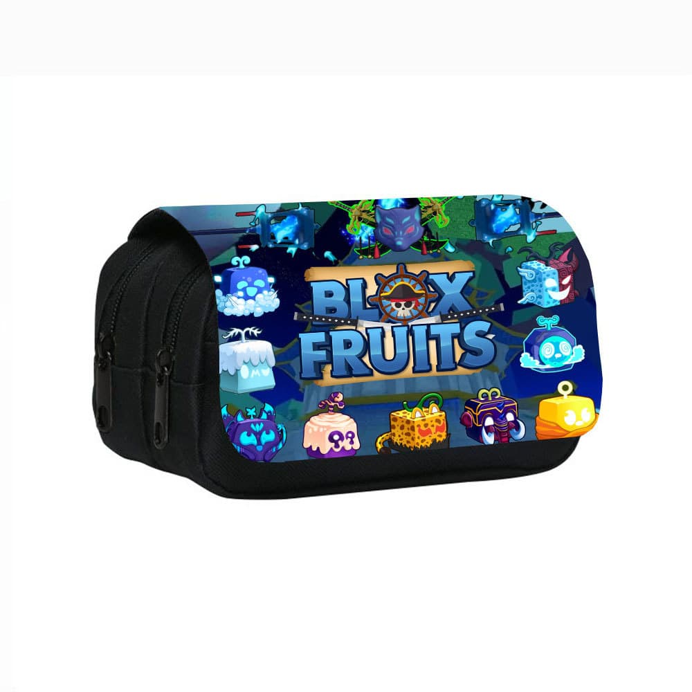 ROBLOX Blox Fruits Printed Double-Layer Pencil Case Devil Fruit Student Children Pencil Stationery Box