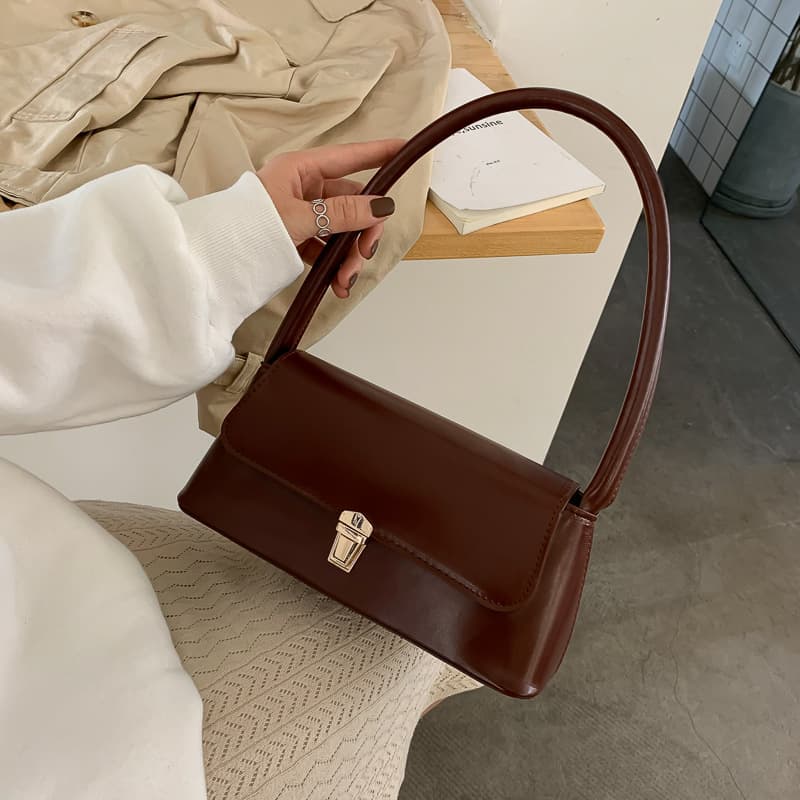 2025 New Women's Bag Autumn Winter Baguette Bag Underarm Bag Urban Simple Handheld Small Bag Khaki Black Brown Light Brown