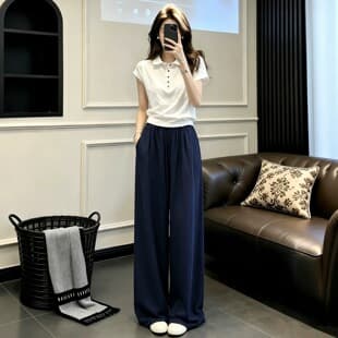 European Casual Sportswear Women's Two-Piece Set: 2026 New Summer Fashion Polo Neck Short-Sleeve