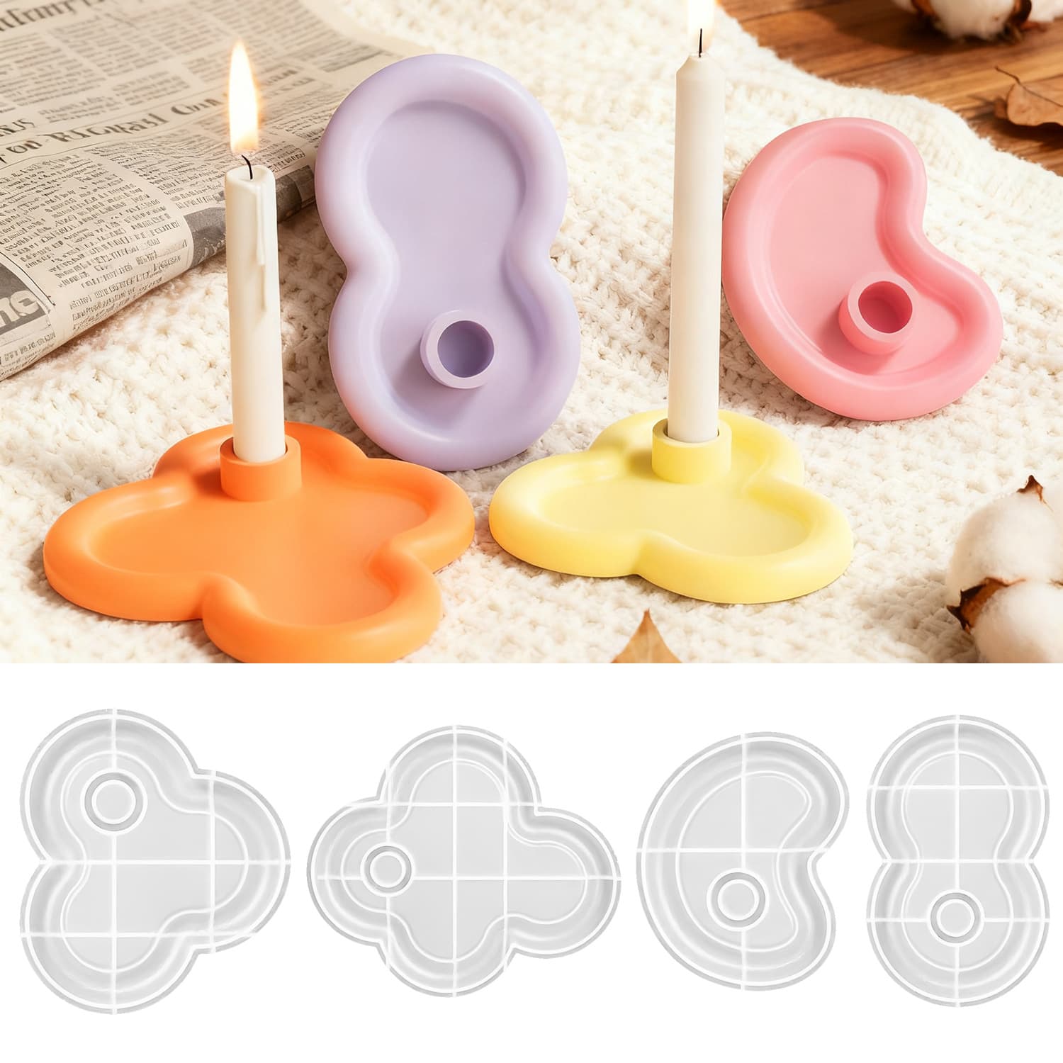 DIY Resin Mold Ins Cartoon Candle Candle Holder Resin Mold Plaster Mold Ornament Cross-Border Supply