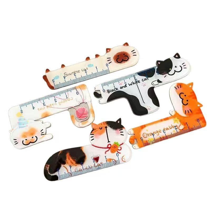 Satisfying Acrylic Palm Ruler Candy Color M5 Notebook Mini Scale Transparent Wavy Straight Ruler