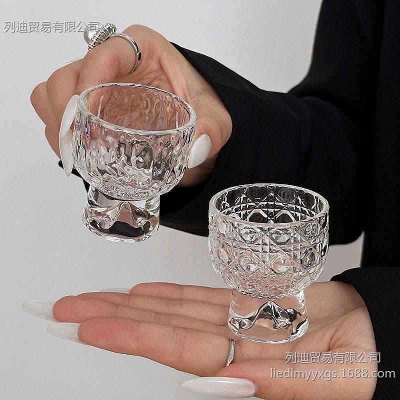 Mini ins creative home goblet glass mountain cup one or two white wine cups small wine cups one cup tea cup