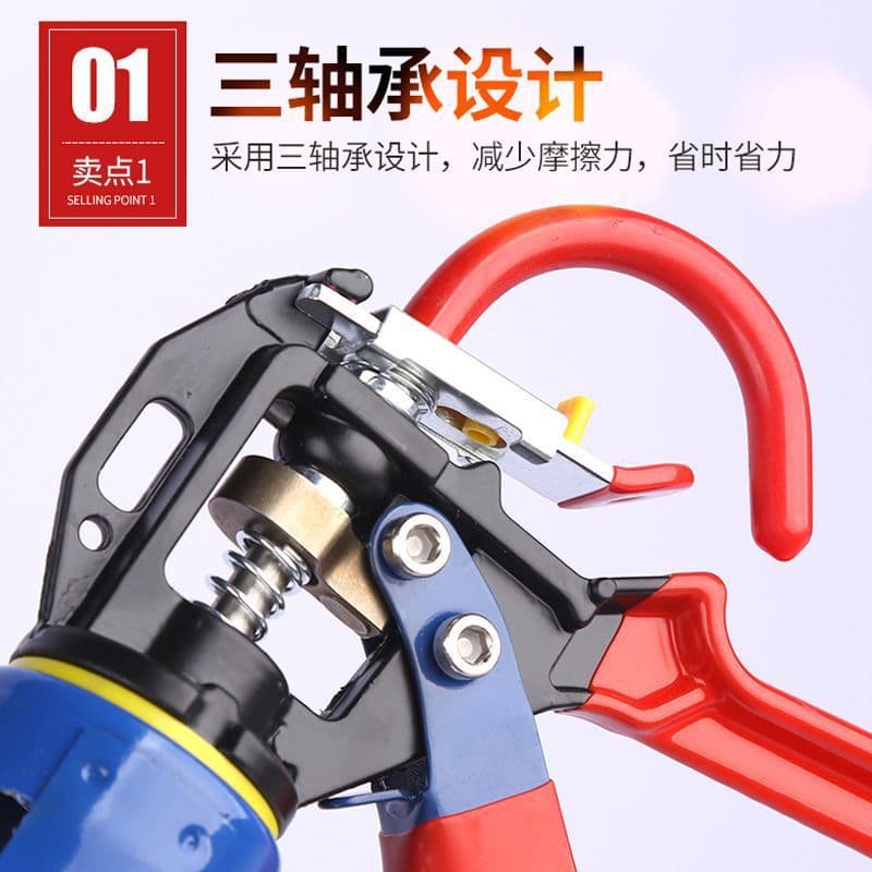 Three-bearing automatic cut-off sealant gun, labor-saving large-stroke rotary caulking gun, specialized for hard-pack glass sealant.