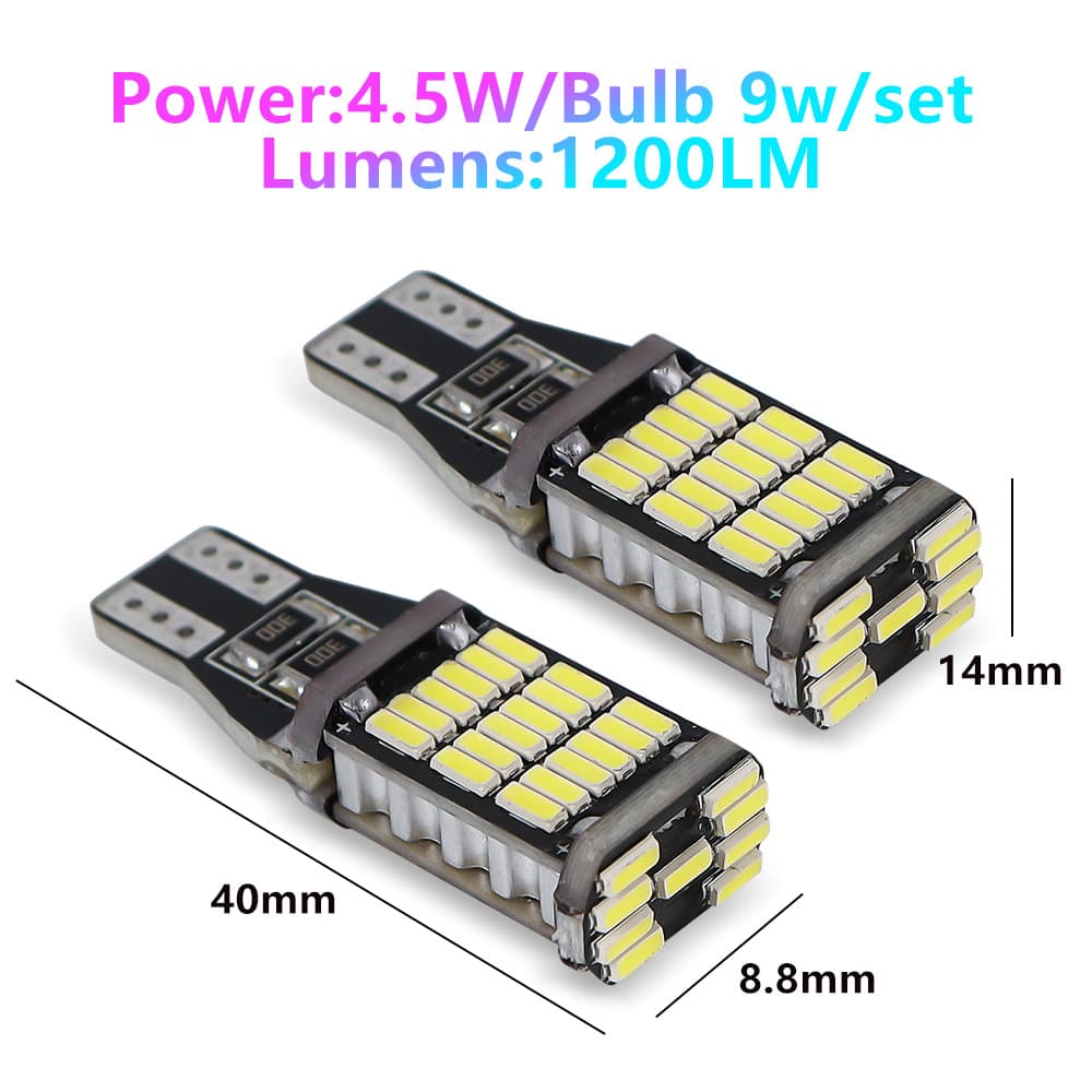 Motorcycle Car LED Reverse Light T15 4014 45SMD Decoded High Brightness Tail Light Turn Signal Motorcycle Small Light