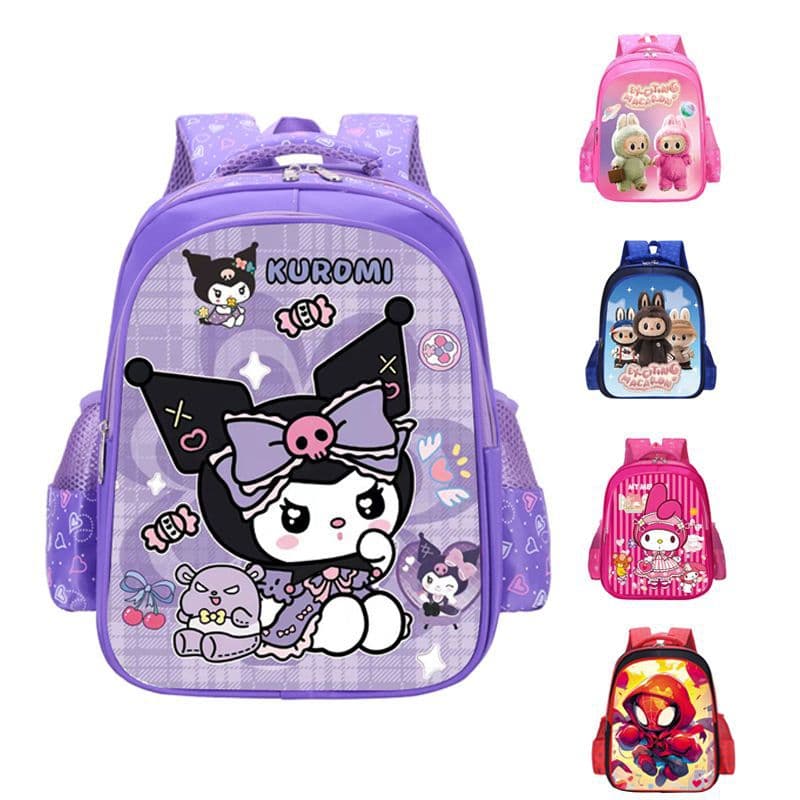 New Kids' Cartoon Backpack for Elementary Students, Lightweight Ergonomic Spine-Protecting Design for Grades 1-6 and Kindergarten