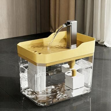 Automatic Cat Water Fountain, Pet Water Dispenser with Flowing Water, Silent Cat Waterer, Dog Water Bowl with Circulation