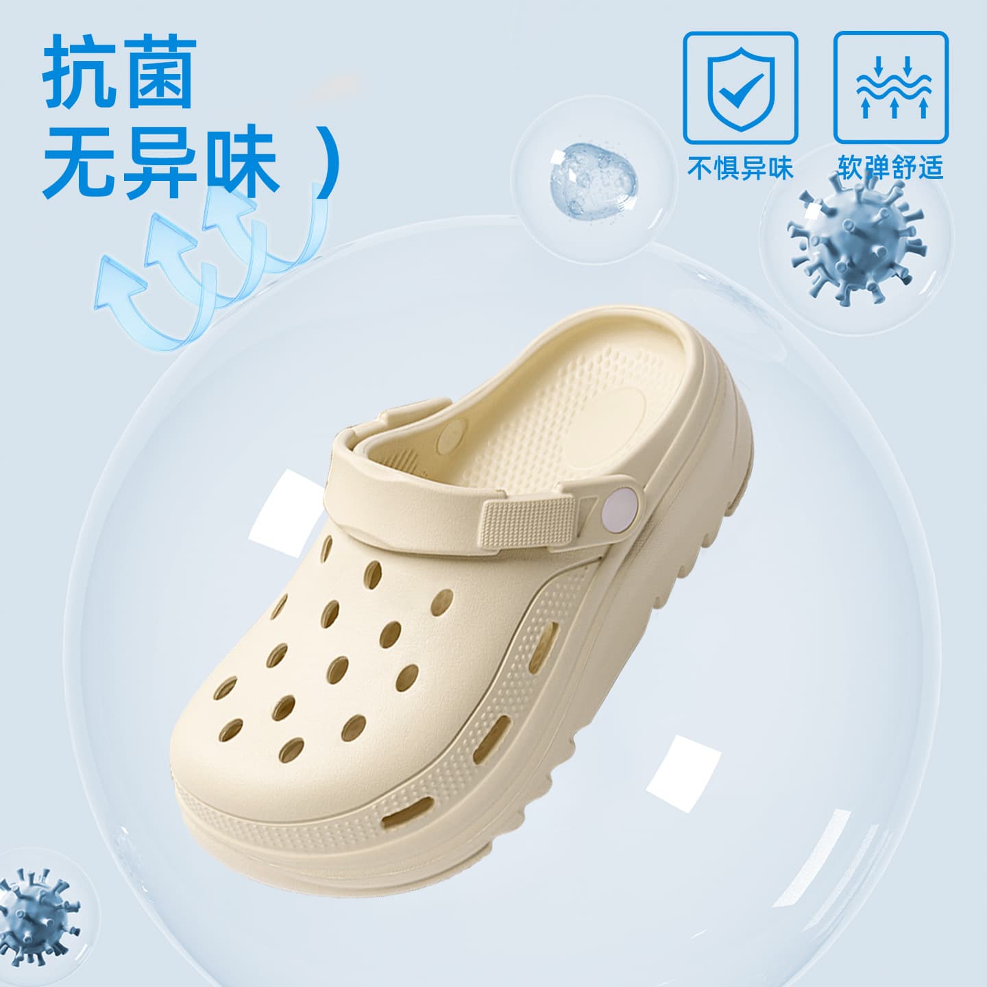 Lidani Adult Clogs for Men 2026 New Model Beach Eva Non-Slip Antibacterial Closed-Toe Slippers for Women Summer Outdoor Wear