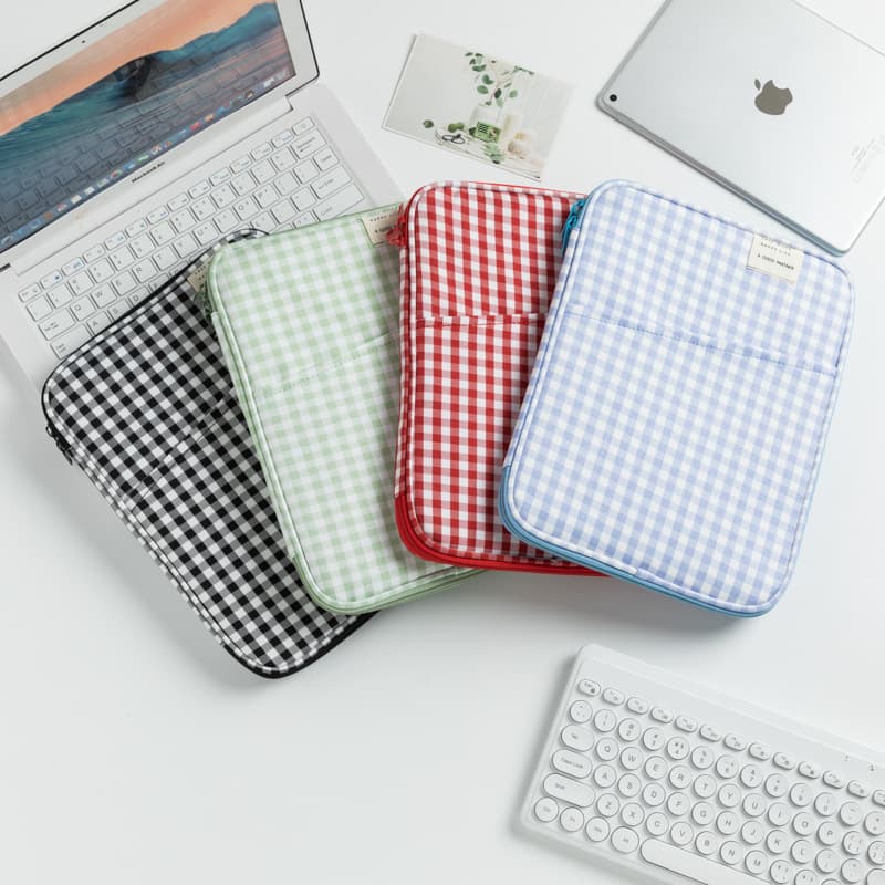 New Cross-Border Korean Plaid iPad Computer Bag 13inch Apple Laptop Sleeve Portable Tablet Bag in Stock