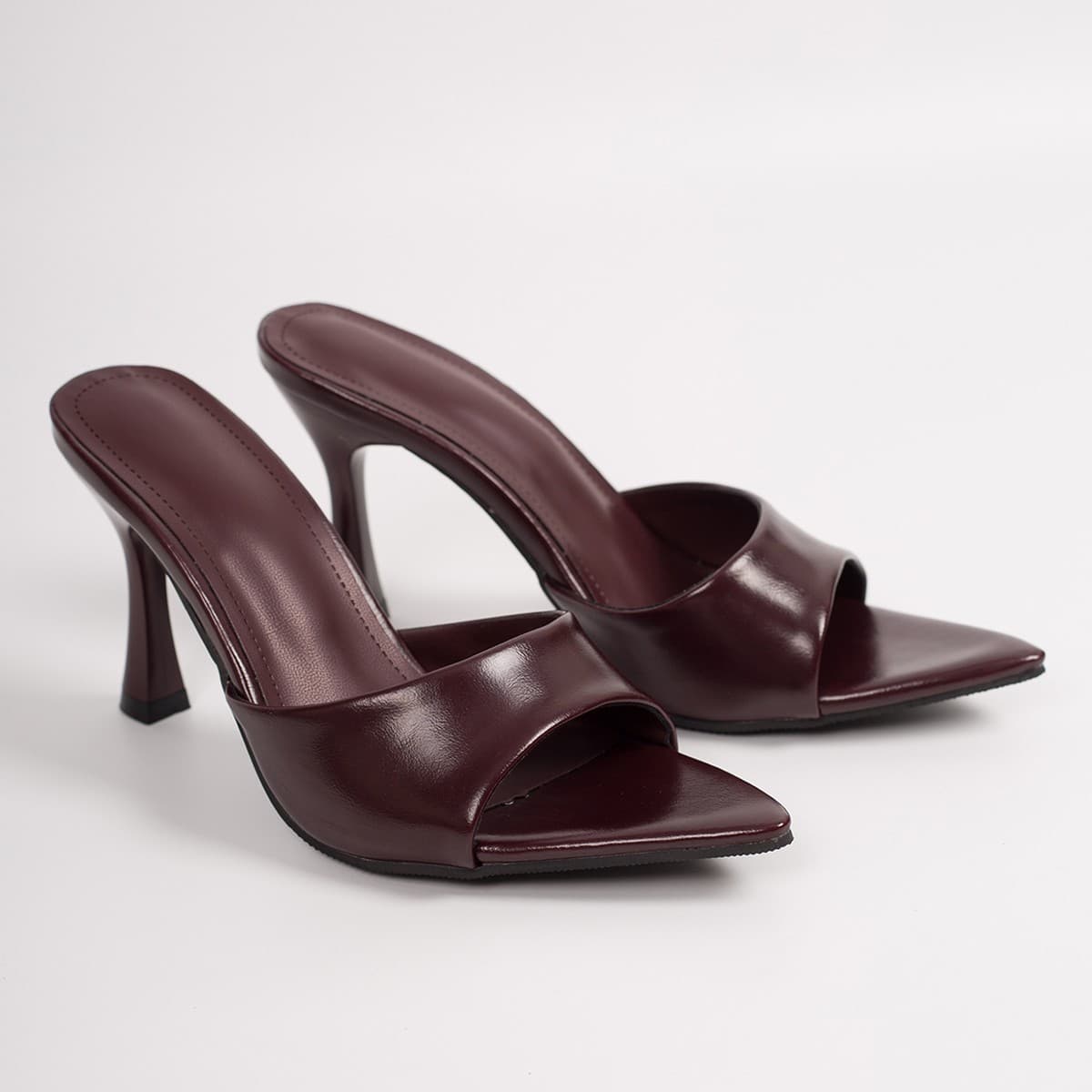 Women's Summer Sandals 2026, Shallow Mouth Mule Heels, Thin High Heels, Open Toe Slip-On Slippers for Women
