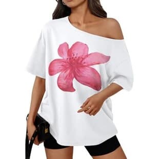 In Stock 2026 New European and American Cross-border Women's T-Shirt Casual Fashion Slant Neck Top Women's Knitted Short Sleeve Top