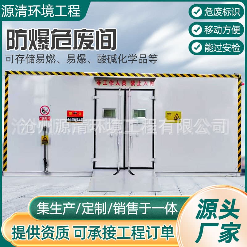 Explosion-Proof Hazardous Waste Collection Container for Temporary Storage Room, Outdoor Hazardous Waste Cabinet, Fireproof Storage Cabinet