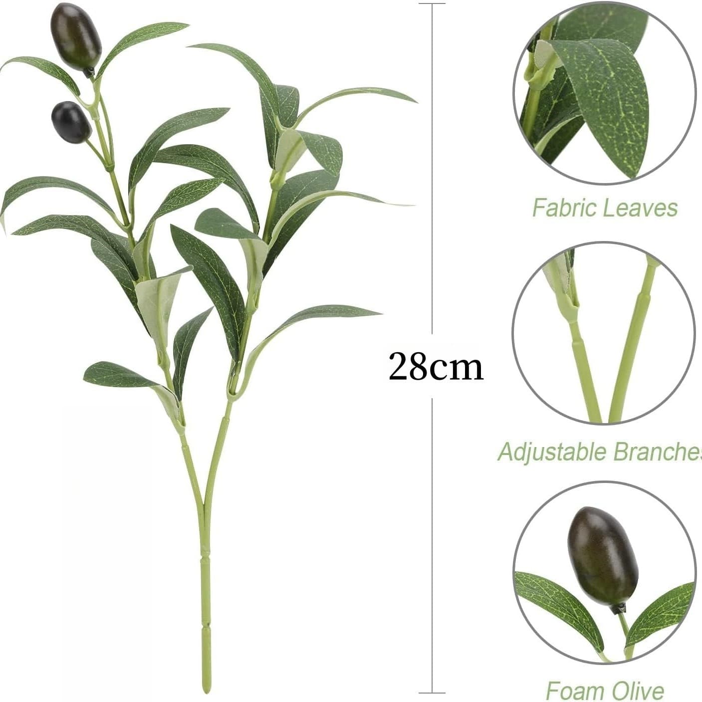Artificial olive branches, fake tree branches, home living room decorations, artificial green plant branches, factory supply and wholesale.