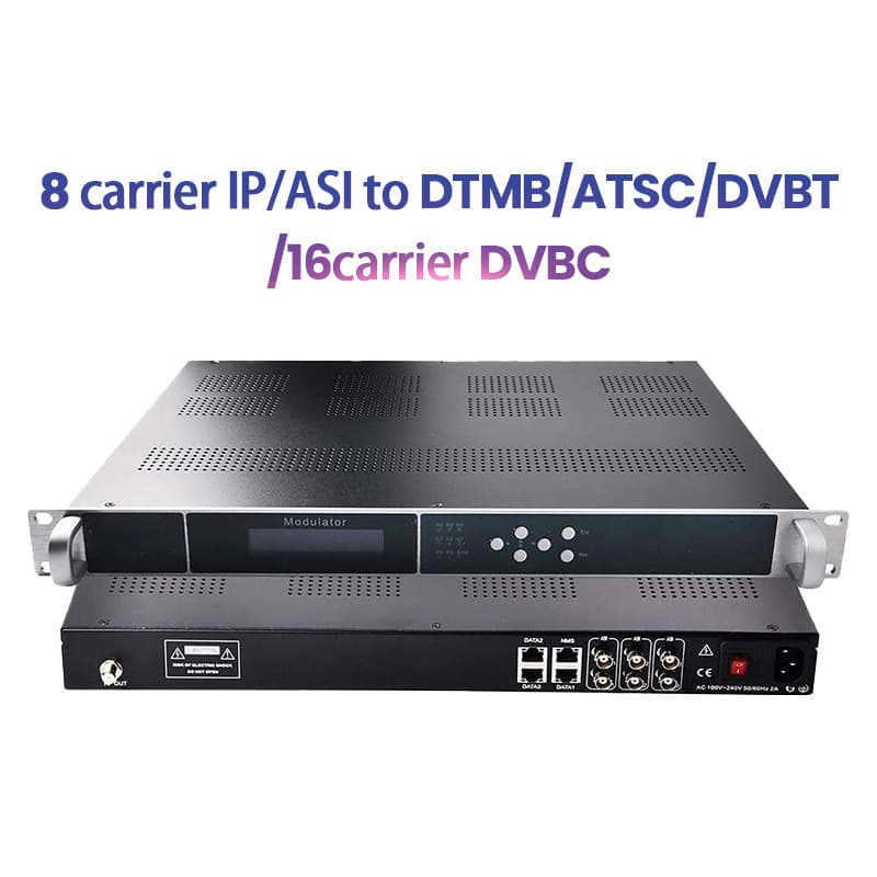 IP/ASI to DVBT digital TV headend modulator, 8/16/24-channel ISDBT DVBC