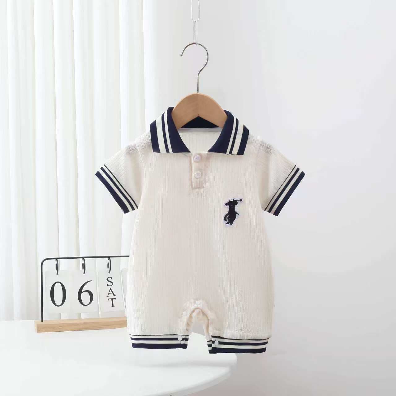 Baby boys and young children's fashionable summer clothes, thin baby boy jumpsuits, summer little one-month-old sweatshirts, summer clothes