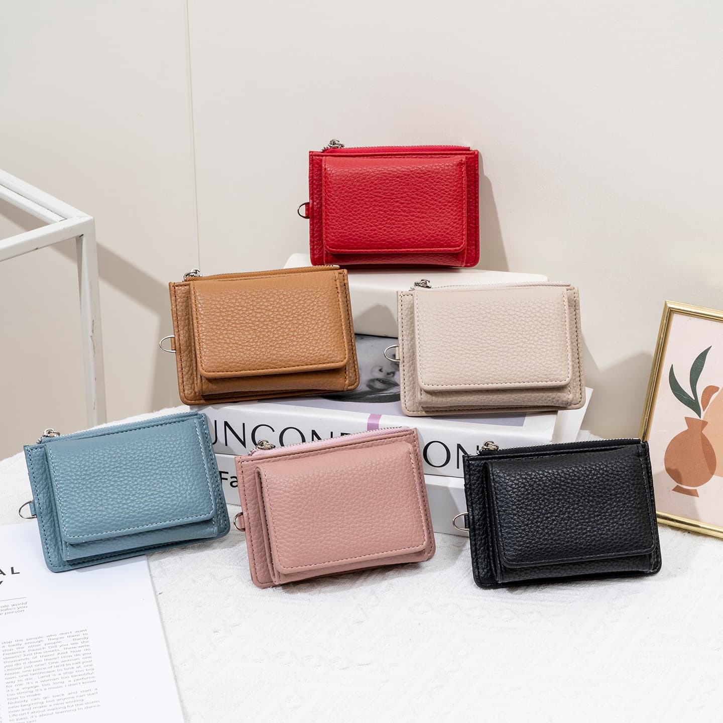 Cross-Border Japanese Style Women's Short Tri-Fold Wallet, Multi-Card Holder, Large Capacity Coin Purse, Versatile Wallet for Women