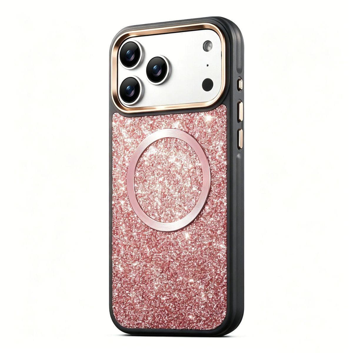 Cross-border applicable iPhone17PROMAX glitter powder magnetic phone case Apple 16 fashionable hard protective case 15