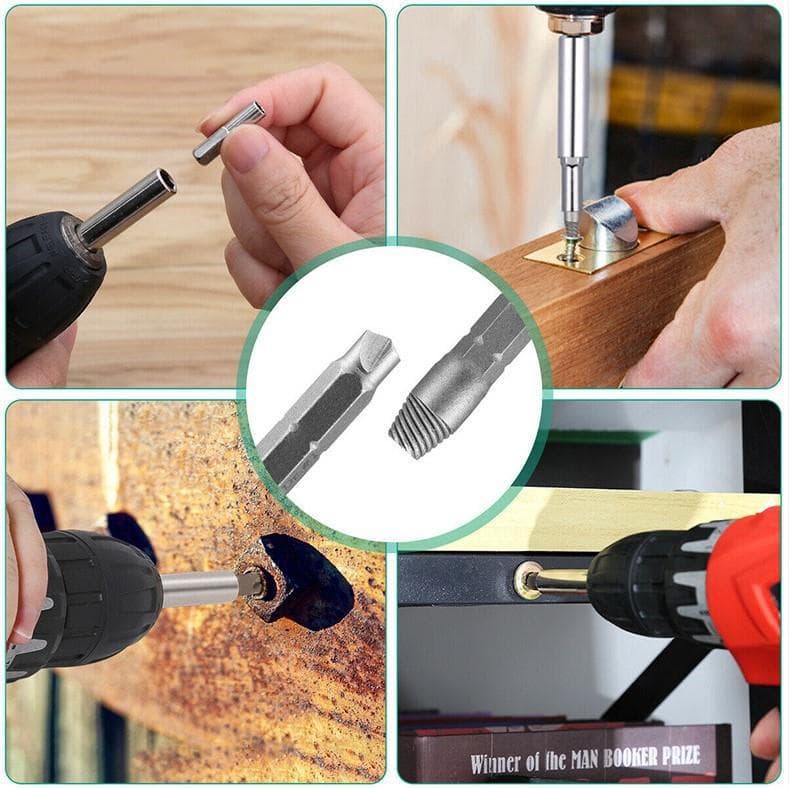 Cross-border 22pcs Damaged Screw Extractor Set High Speed Steel Broken Screw Extractor Reverse Thread Removal Tool Kit