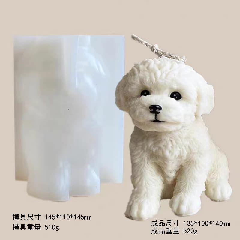 Cute Dog Candle Aroma Silicone Mold DIY Teddy Bear Scented Stone Resin Ornament Adorable Pet