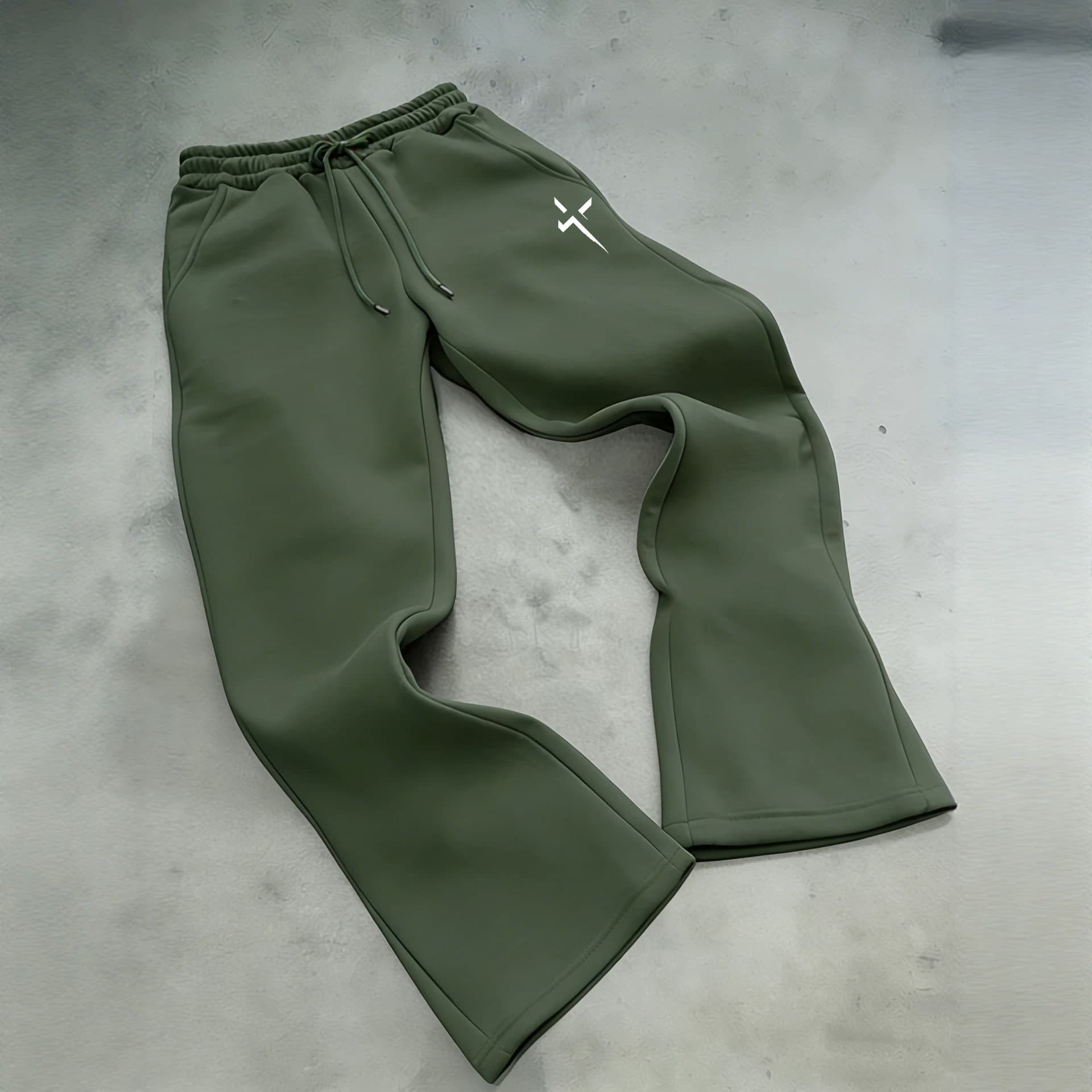New Unisex Trendy Printed Wide-Leg Straight Fleece Sweatpants High-Street Casual Pants Sportswear
