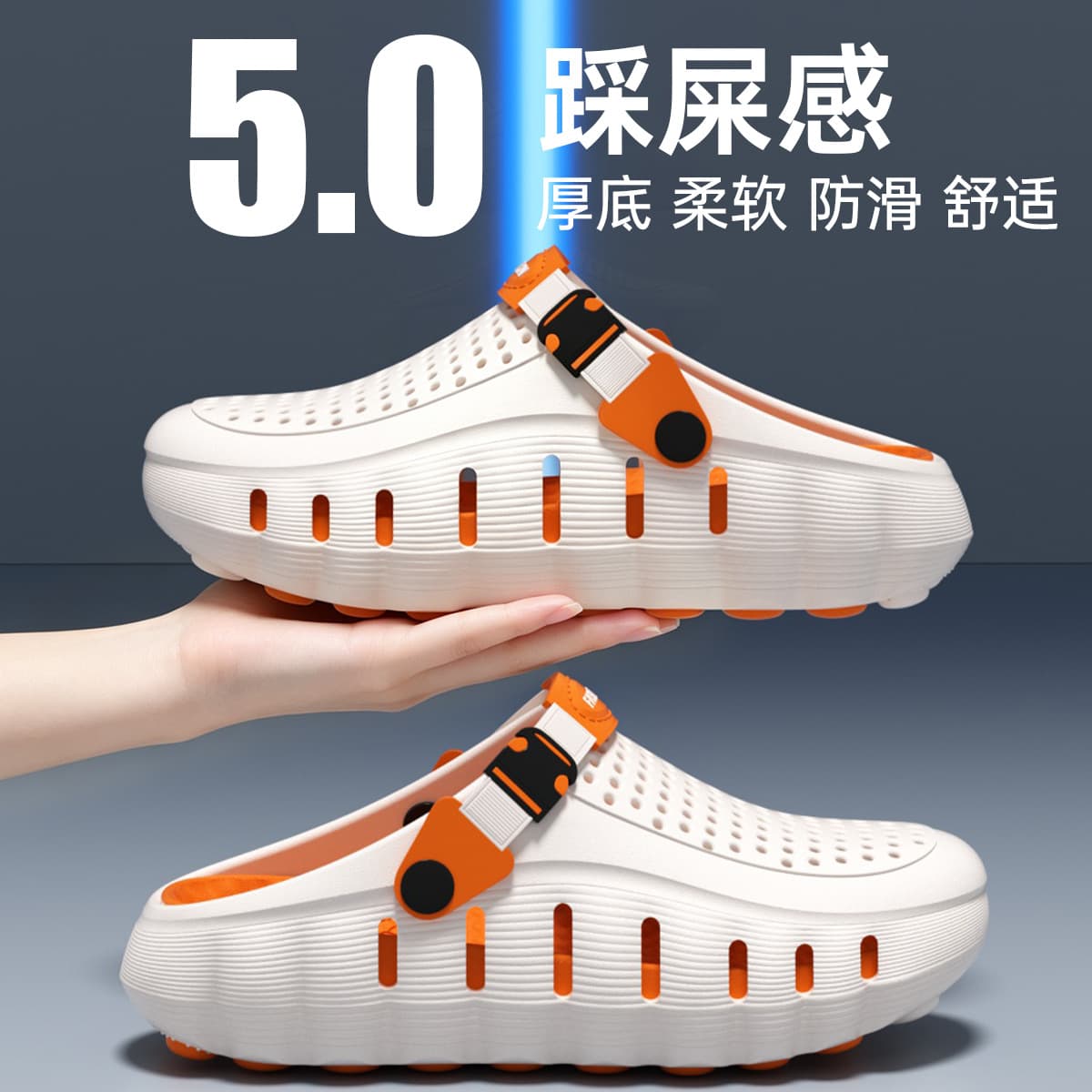 Men's Summer 2026 New Clog Shoes with Cloud-Like Comfort, Anti-Slip, Odor-Resistant, Thick Sole, Durable EVA, Breathable Sandals