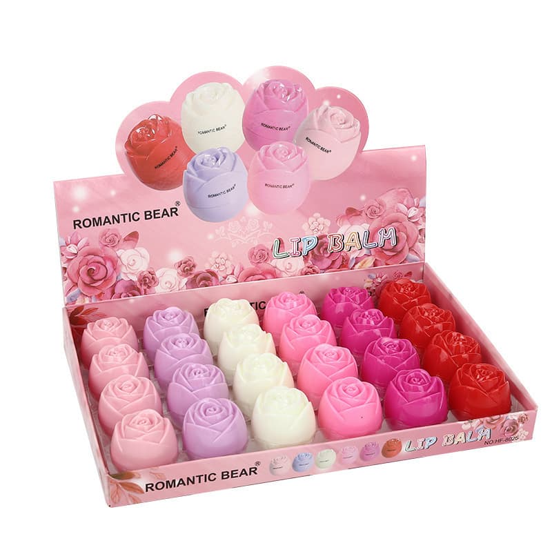 Fruit-flavored Creative Rose Lip Balm Natural Plant Extract Long-lasting Moisturizing Lip Care Brightening Lip Balm