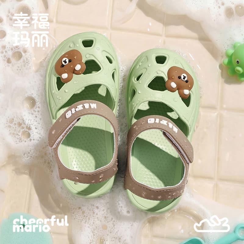 Happy Mary Children's Summer Sandals Unisex EVA Material Beach Shoes For Kids Ages 1-12 Breathable Void Sandals For Boys And Girls