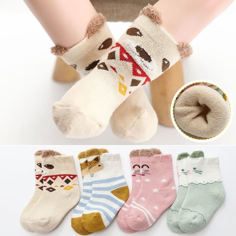 0-3 Year Old Newborn Cotton Terry Socks Baby Towel Socks Thickened Winter Infant Socks Mid-Calf Socks