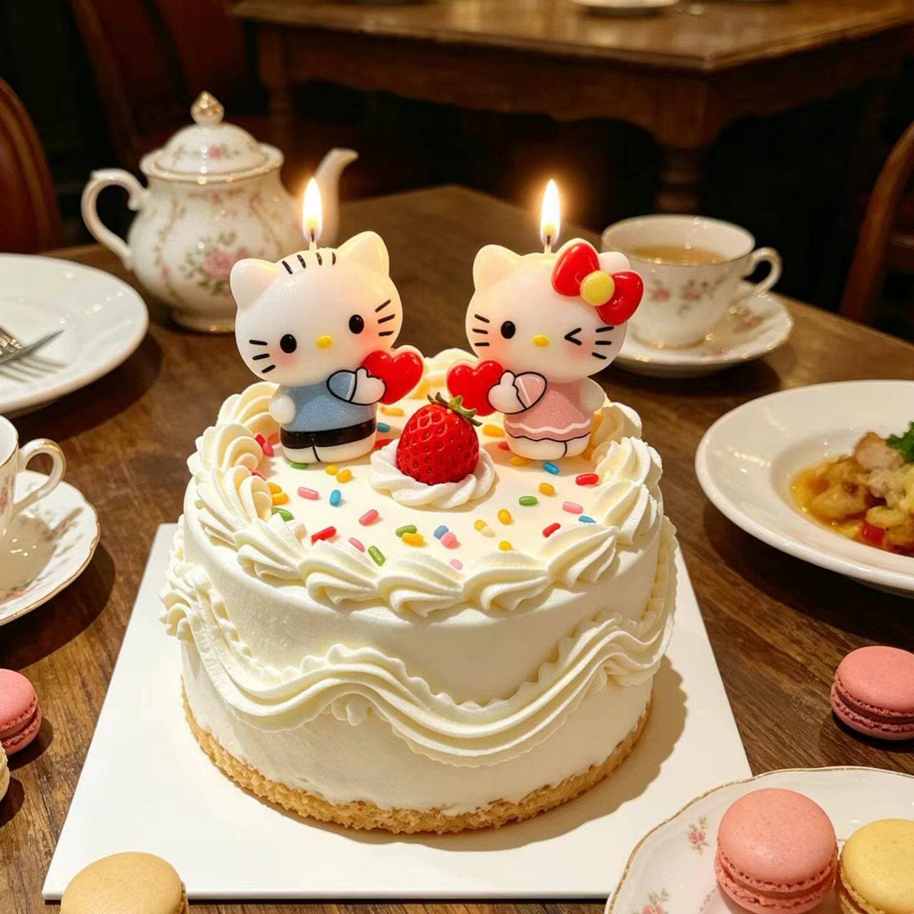 520 Valentine's Day Cake Decoration Cute Katy Candle Insert Valentine's Day Happy Dress Up Insert