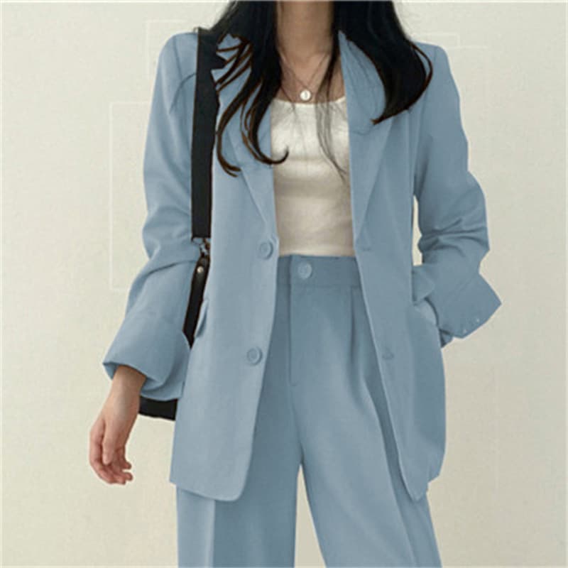 Women's Blazer 2026 Spring New Korean Style Jacket Office Elegant Blue Design Sense Niche Blazer