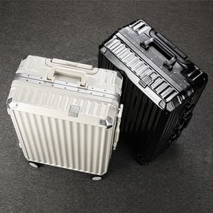 Xingzhilv Aluminum Frame Luggage 26 inch 24 inch Trolley Case with Universal Wheels 20 inch Suitcase for Men Women with Password Lock Leather Texture