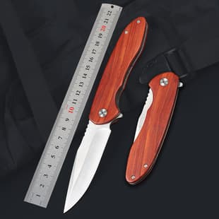Cross-Border Outdoor Knife Folding Knife Red Sandalwood Handle Multi-Functional Knife Portable Fruit Knife Box Cutter