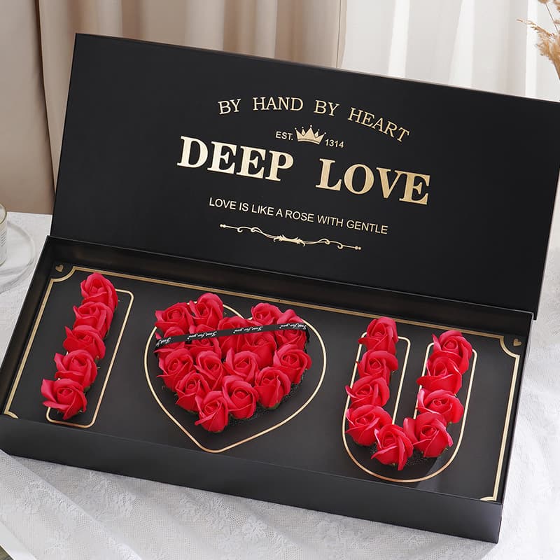 Chinese Valentine's Day gift, new type of heart-wish soap flower gift box, cross-border gift for wife and girlfriend's birthday