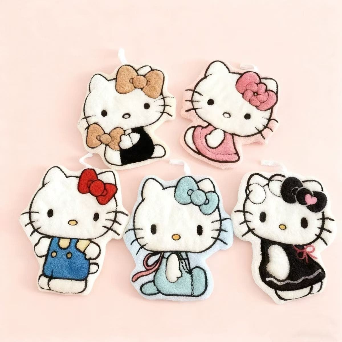 Cartoon Kitty Cat Hand Towel Hanging Thickened Water-Absorbent Gift Sanrio Hanging Towel Kitchen Cartoon Cute