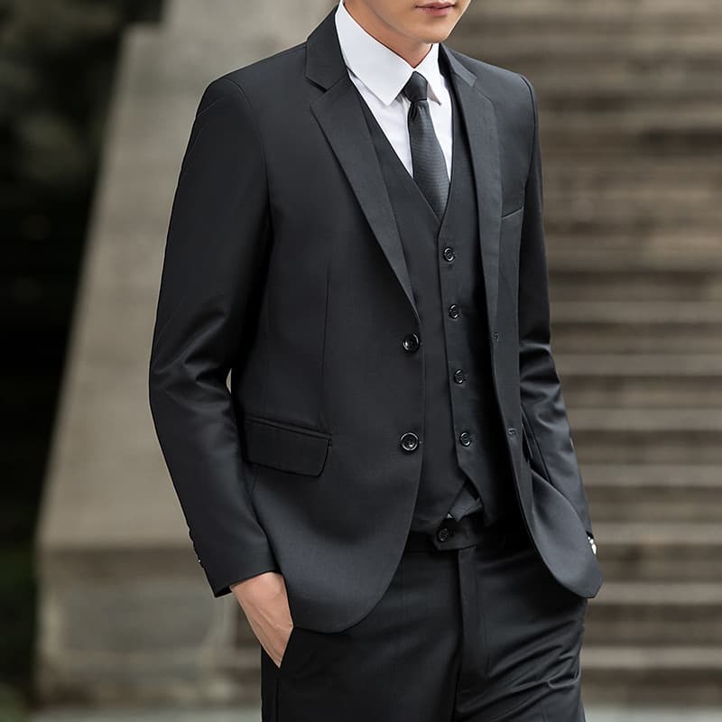2024 New Three-Piece Suit for Men, Korean Style Casual Suit Jacket, Best Man Vest, Dress Pants, Suit Set