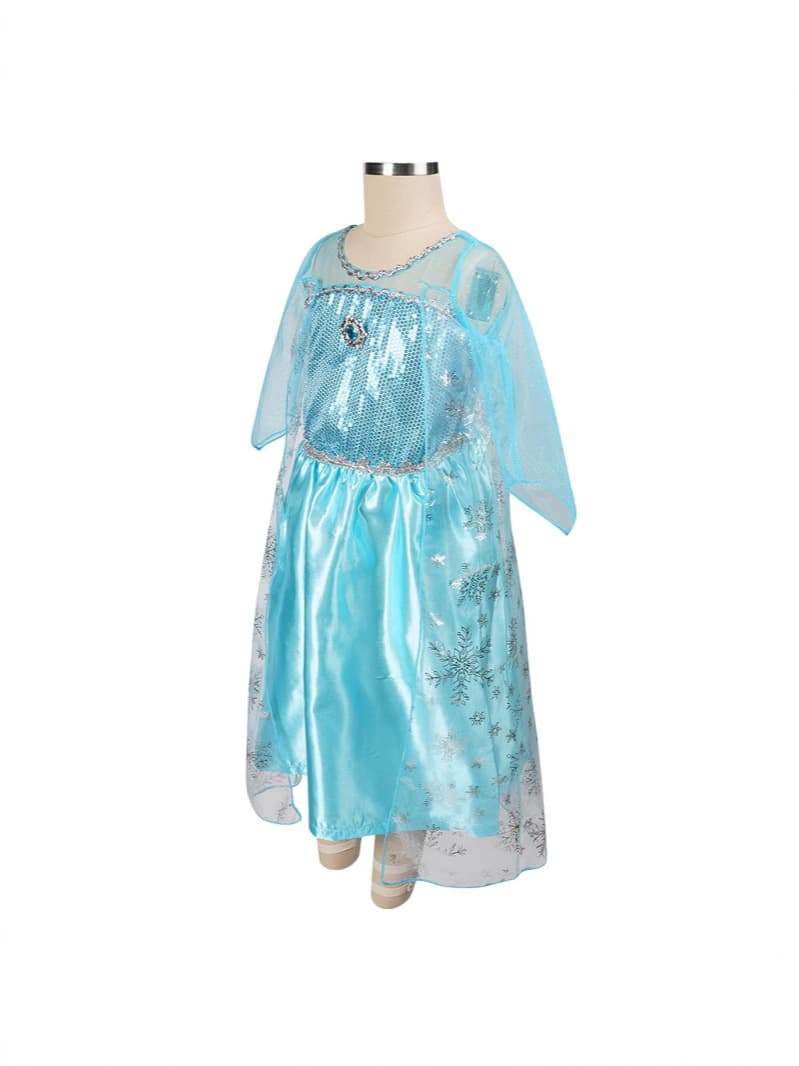 Elsa Princess Frozen Gown Long Dress Children's Cape Dress Five-Piece Set Cross-Border Kids Clothing